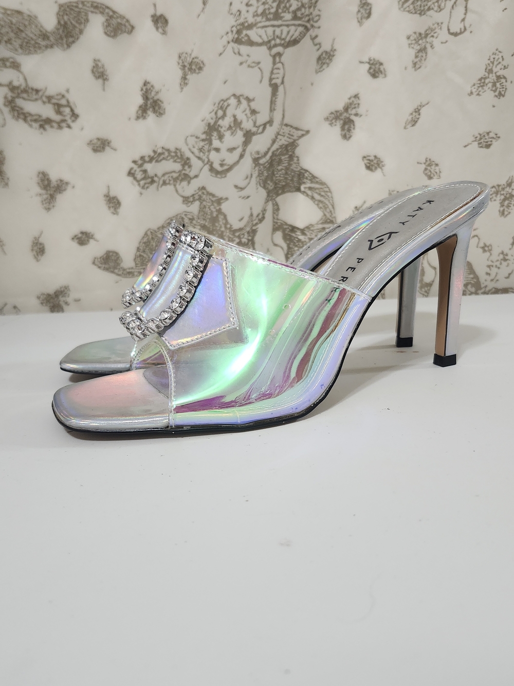 Katy Perry The Lavissh Buckle Rhinestone Sandal Heels 9.5